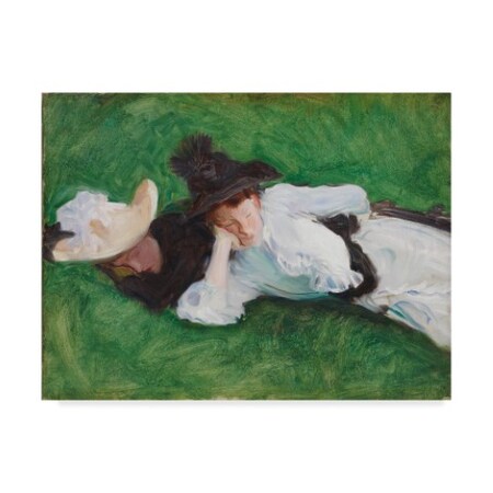 John Singer Sargent 'Two Girls On A Lawn' Canvas Art,14x19